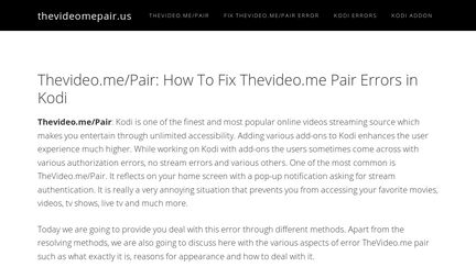 Thevideomepair.us